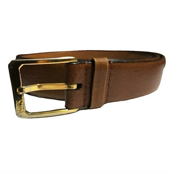 YSL Light Brown Burnished Leather Belt VINTAGE Vintage! - Picture 7 of 7